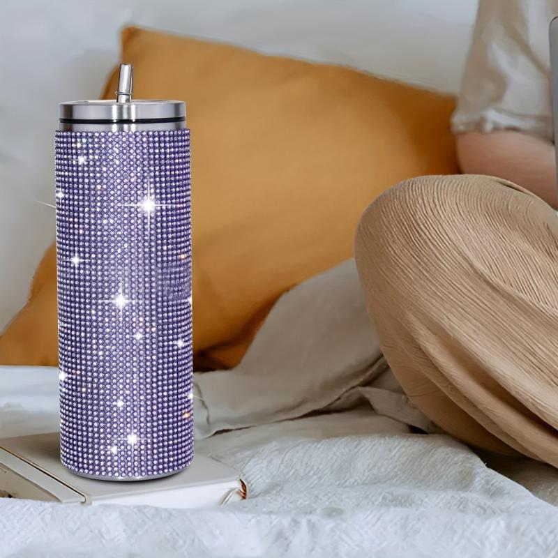 20oz Studded Tumbler Stainless Steel Insulated Water Bottle Rhinestone Decor
