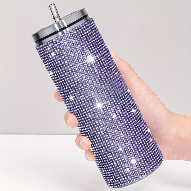 20oz Studded Tumbler Stainless Steel Insulated Water Bottle Rhinestone Decor