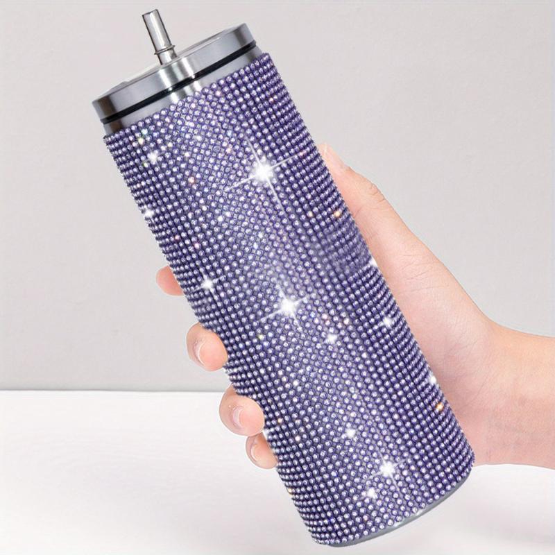 20oz Studded Tumbler Stainless Steel Insulated Water Bottle Rhinestone Decor