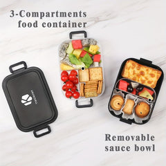 Double Layer Bento Lunch Box With Fork And Spoon - Leakproof Food Container