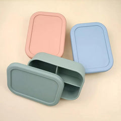 Portable Silicone Lunch Box Leakproof Heat Insulating BPA Free Dishwasher Safe