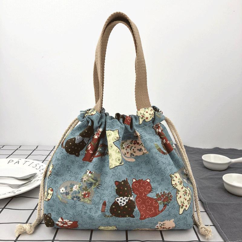 Cartoon Rabbit Tote Lunch Bag for Teenagers & Workers at School Canteen