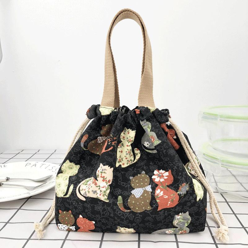 Cartoon Rabbit Tote Lunch Bag for Teenagers & Workers at School Canteen