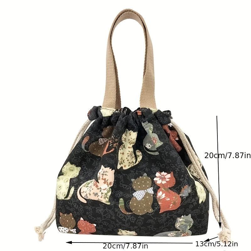 Cartoon Rabbit Tote Lunch Bag for Teenagers & Workers at School Canteen