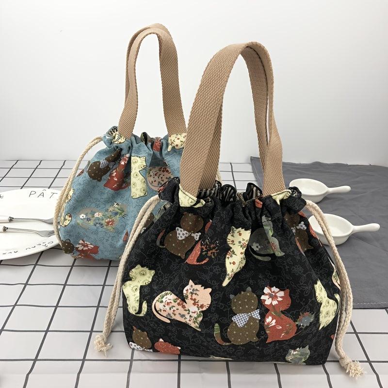 Cartoon Rabbit Tote Lunch Bag for Teenagers & Workers at School Canteen