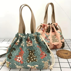 Cartoon Rabbit Tote Lunch Bag for Teenagers & Workers at School Canteen