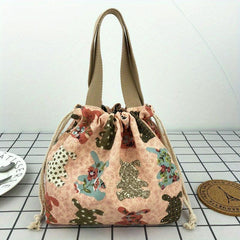 Cartoon Rabbit Tote Lunch Bag for Teenagers & Workers at School Canteen