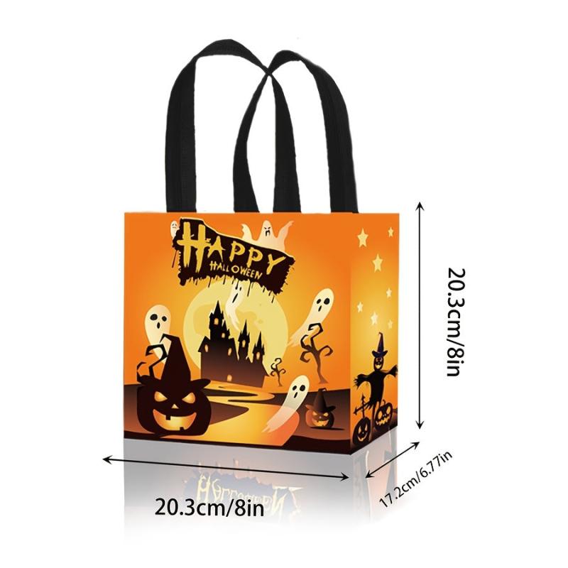 6pcs Halloween Pumpkin Skull Tote Bags