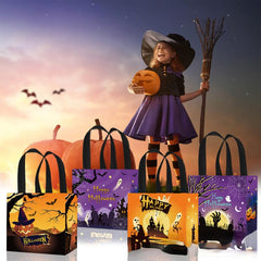 6pcs Halloween Pumpkin Skull Tote Bags