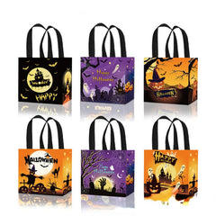 6pcs Halloween Pumpkin Skull Tote Bags