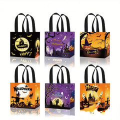 6pcs Halloween Pumpkin Skull Tote Bags