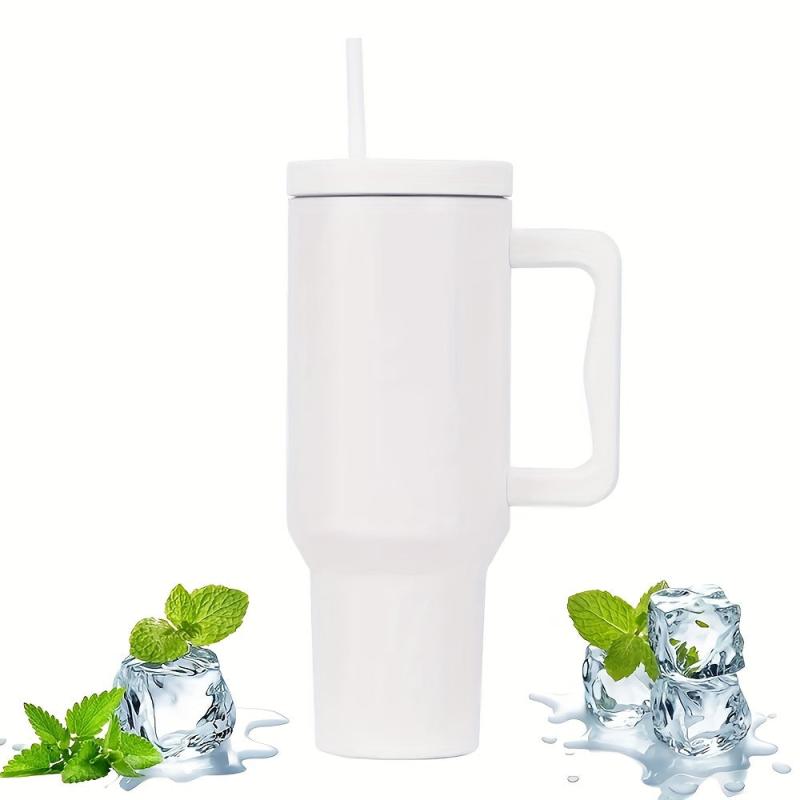40oz Stainless Steel Tumbler with Handle & Straw Lid