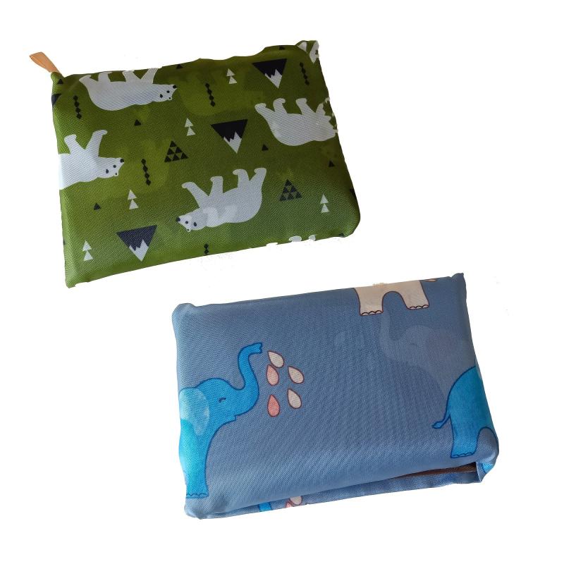 2pcs Animal Printed Folding Bags Portable Eco-friendly Shopping Bags