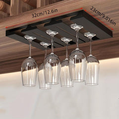 Wine Glass Holder Hanging Storage Rack Inverted Perforated Design