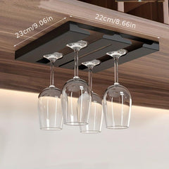 Wine Glass Holder Hanging Storage Rack Inverted Perforated Design