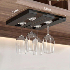 Wine Glass Holder Hanging Storage Rack Inverted Perforated Design