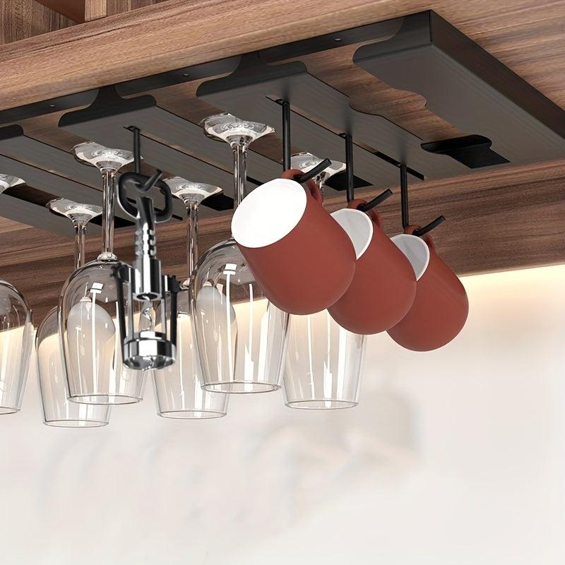 Wine Glass Holder Hanging Storage Rack Inverted Perforated Design