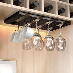 Wine Glass Holder Hanging Storage Rack Inverted Perforated Design