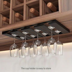 Wine Glass Holder Hanging Storage Rack Inverted Perforated Design