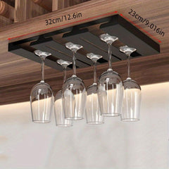Wine Glass Holder Hanging Storage Rack Inverted Perforated Design