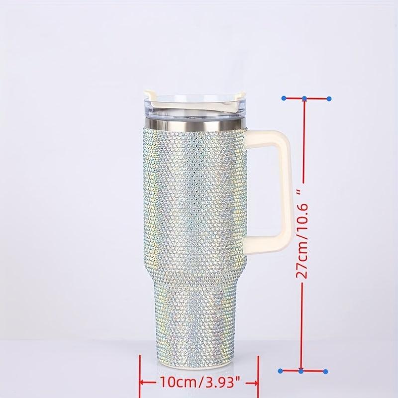 Bling Double Wall 40oz Tumbler Insulated Coffee Mug Leakproof Lid Travel Mug