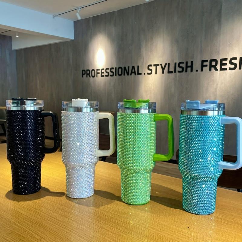 Bling Double Wall 40oz Tumbler Insulated Coffee Mug Leakproof Lid Travel Mug