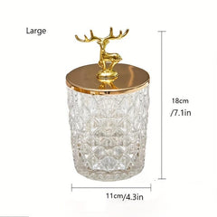 Glass Airtight Storage Jar Transparent Crystal Glass Candy Jar