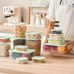 17pcs Plastic Food Container Set Crisper Box Durable Fruit Storage For Kitchen