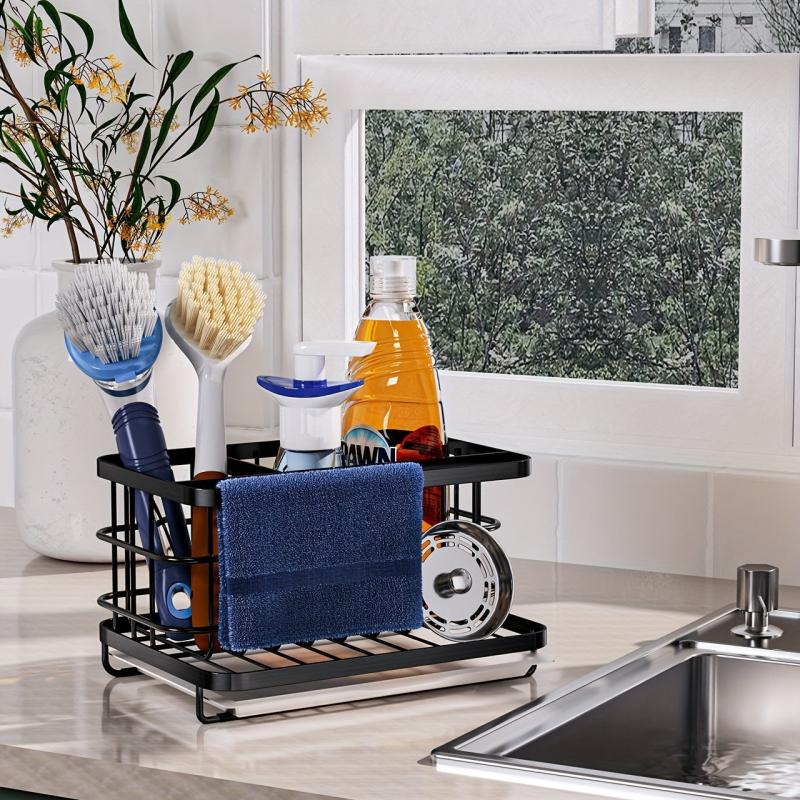 Stainless Steel Sponge Drain Rack Kitchen Sink Storage Organizer