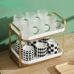 Carbon Steel Cup Storage Rack with Tray D