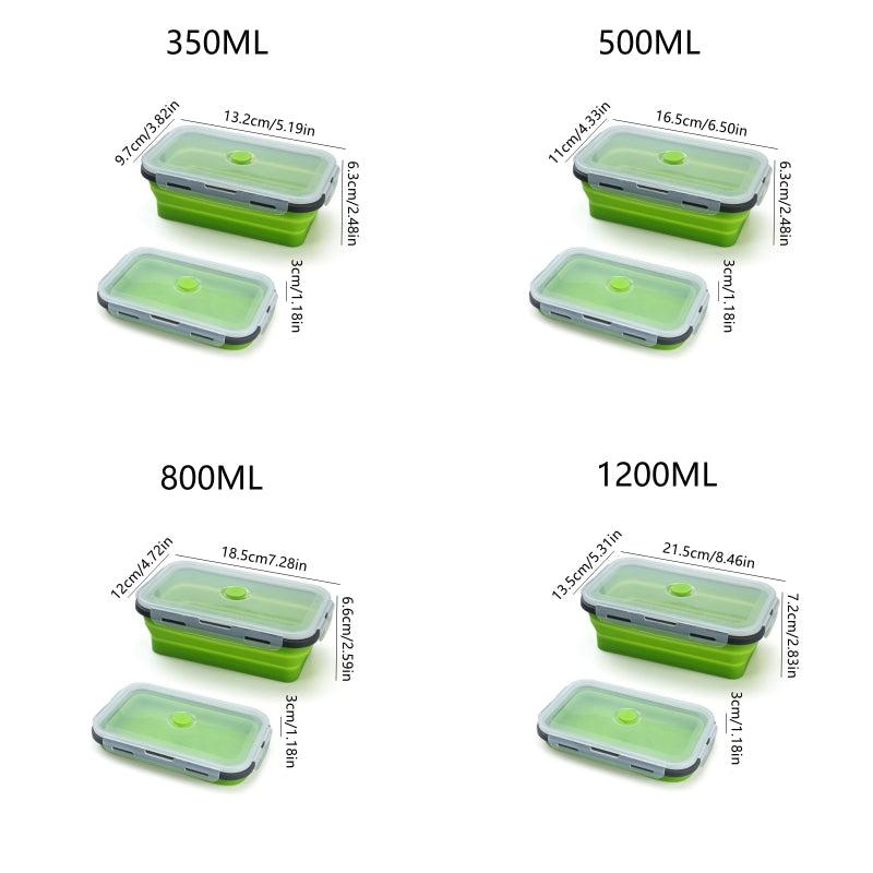 Silicone Collapsible Bento Box Leakproof Food Container 300-1200ml