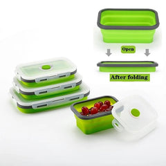 Silicone Collapsible Bento Box Leakproof Food Container 300-1200ml