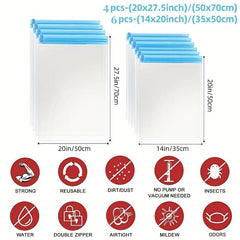 10pcs Travel Compression Bag Vacuum Packaging Space Saving Organizer