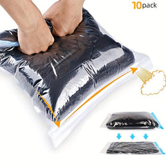 10pcs Travel Compression Bag Vacuum Packaging Space Saving Organizer
