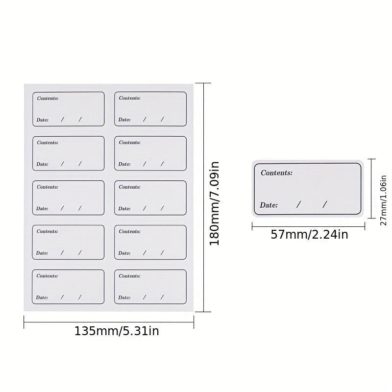 100pcs Removable Self-adhesive Labels For Handwritten Dates