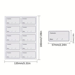 100pcs Removable Self-adhesive Labels For Handwritten Dates