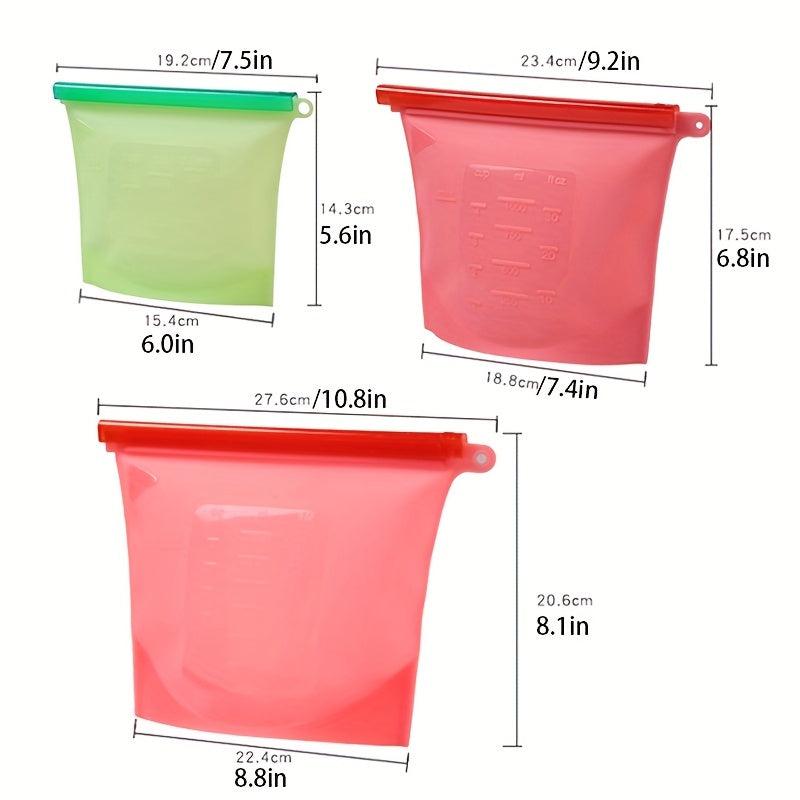 1pc Silicone Storage Zipper Bag Food Reusable Leak Proof BPA Free