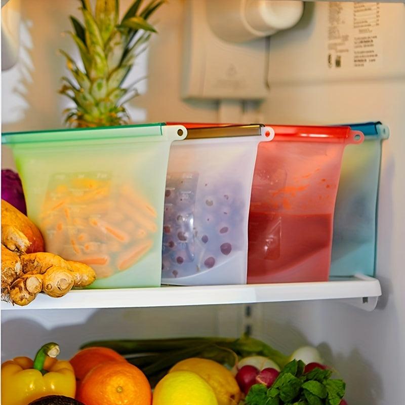 1pc Silicone Storage Zipper Bag Food Reusable Leak Proof BPA Free