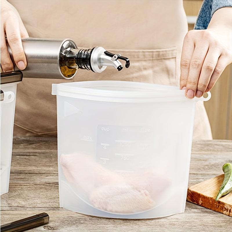 1pc Silicone Storage Zipper Bag Food Reusable Leak Proof BPA Free