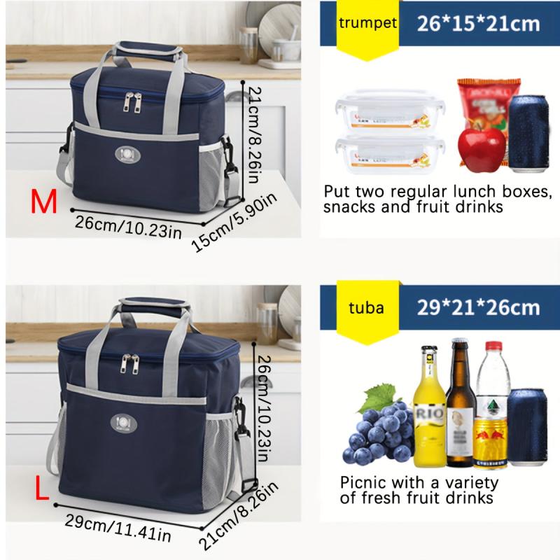 Large Insulated Bento Bag for Elementary School Lunch Box