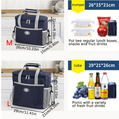 Large Insulated Bento Bag for Elementary School Lunch Box
