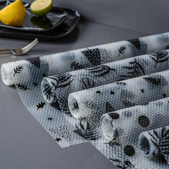 Waterproof Polka Dot Shelf Liners Leaf Tree Pattern Washable Non Slip Cuttable