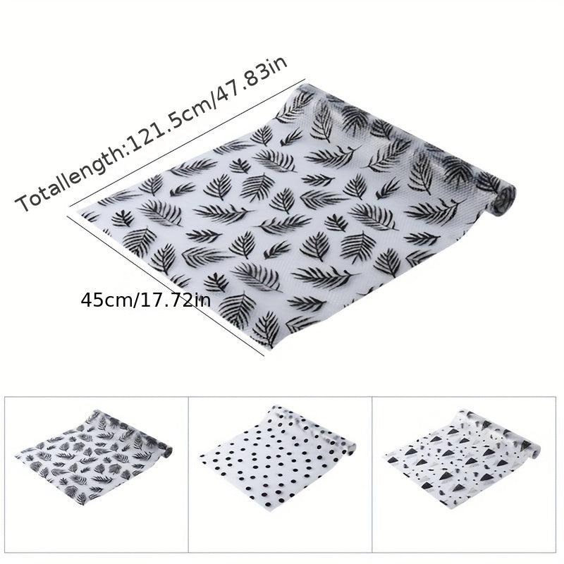 Waterproof Polka Dot Shelf Liners Leaf Tree Pattern Washable Non Slip Cuttable