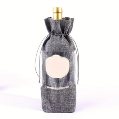 6pcs Burlap Wine Bottle Bag Drawstring Gift Bag