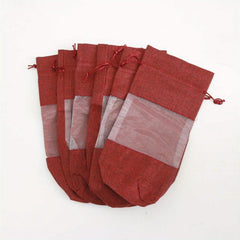 6pcs Burlap Wine Bottle Bag Drawstring Gift Bag