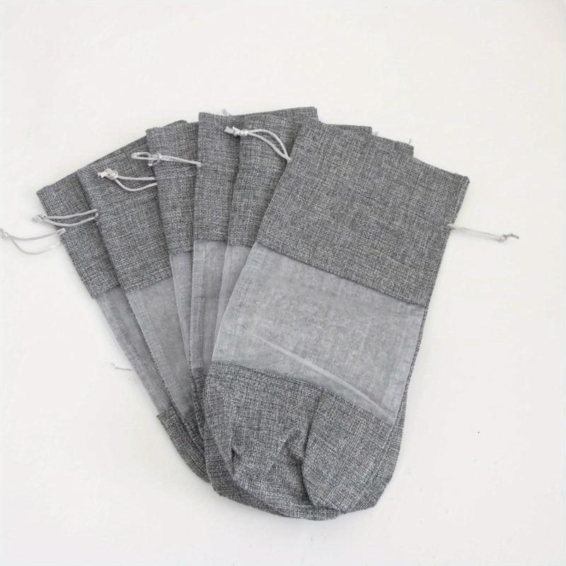 6pcs Burlap Wine Bottle Bag Drawstring Gift Bag