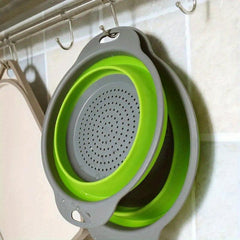 2pcs Silicone Drainage Basket Washing Basin Fruit And Vegetable Storage