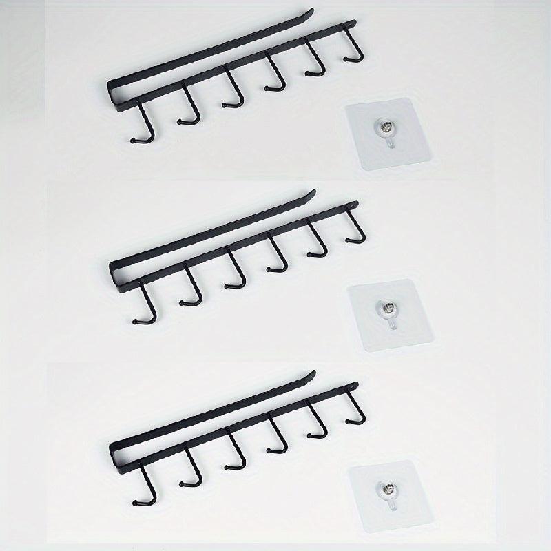 4pcs Mug Cup Holders with Hooks Under Cabinet Hanging Storage