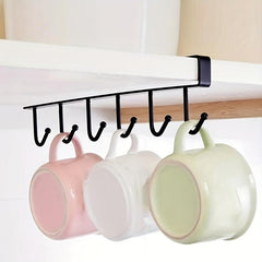 4pcs Mug Cup Holders with Hooks Under Cabinet Hanging Storage