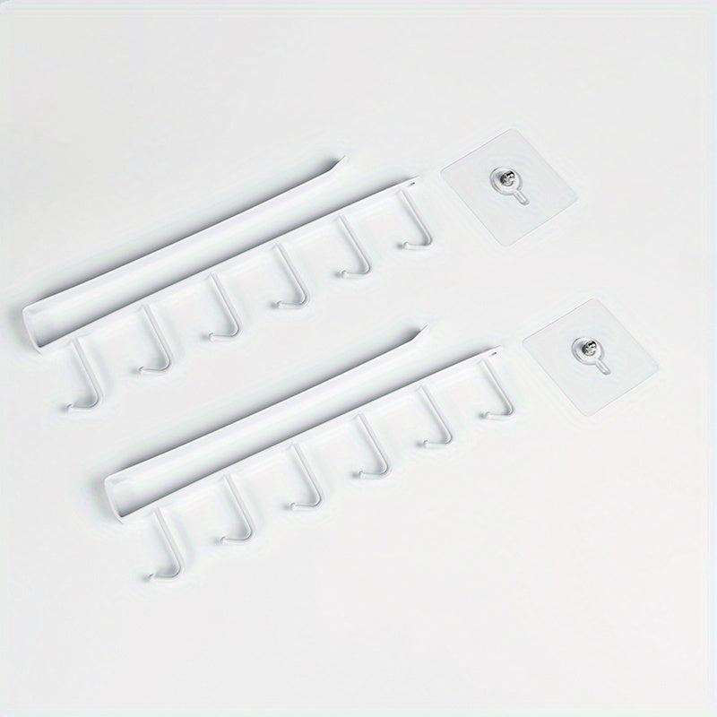 4pcs Mug Cup Holders with Hooks Under Cabinet Hanging Storage